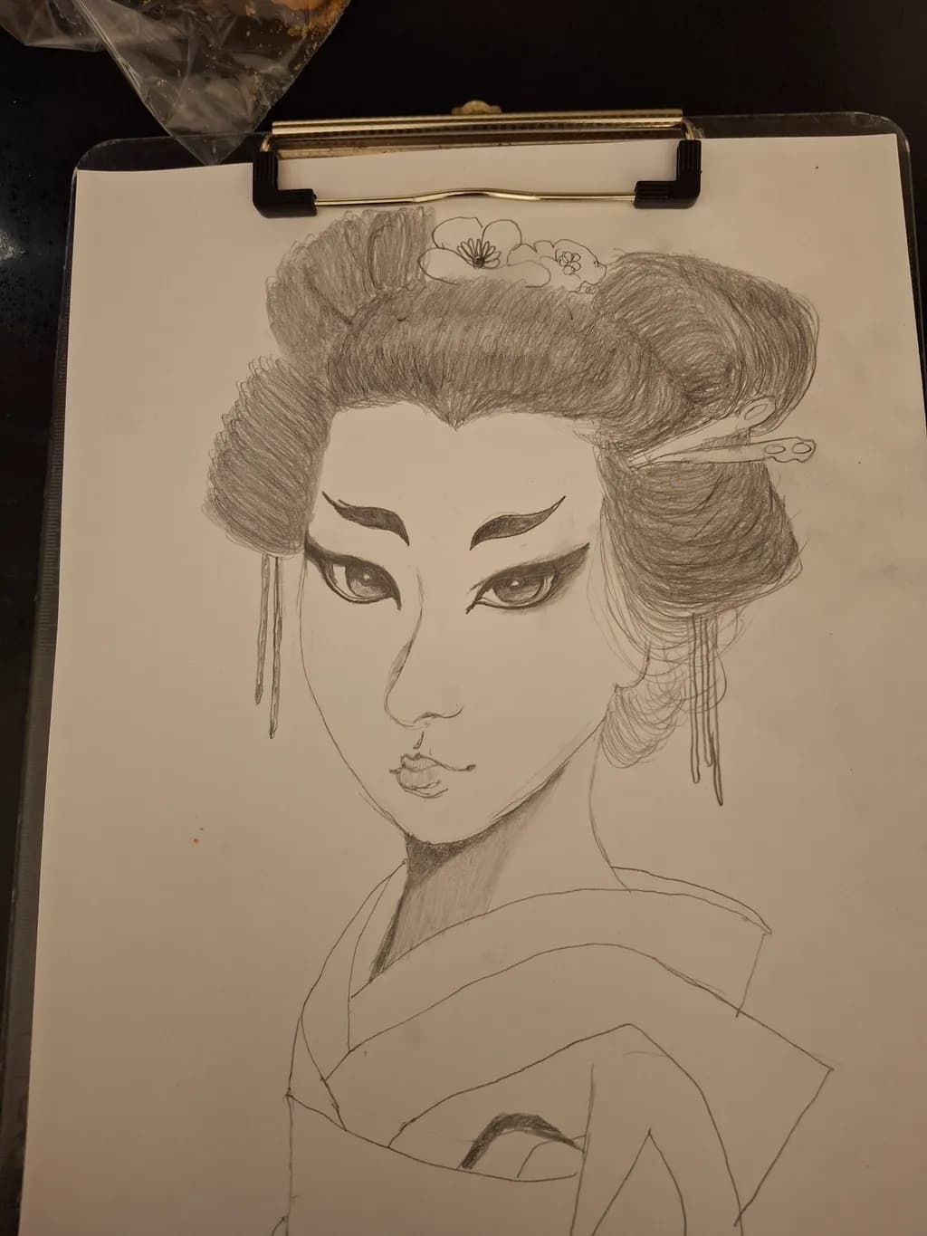 Geisha Portrait Sketch