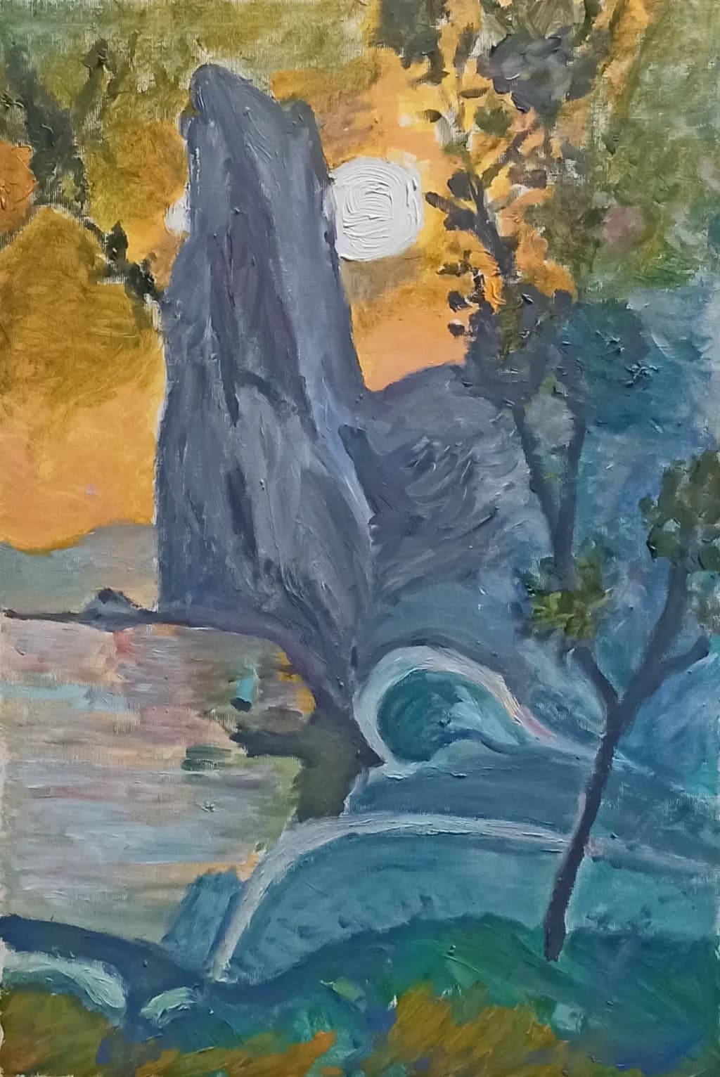 Moonlit Rock Formation