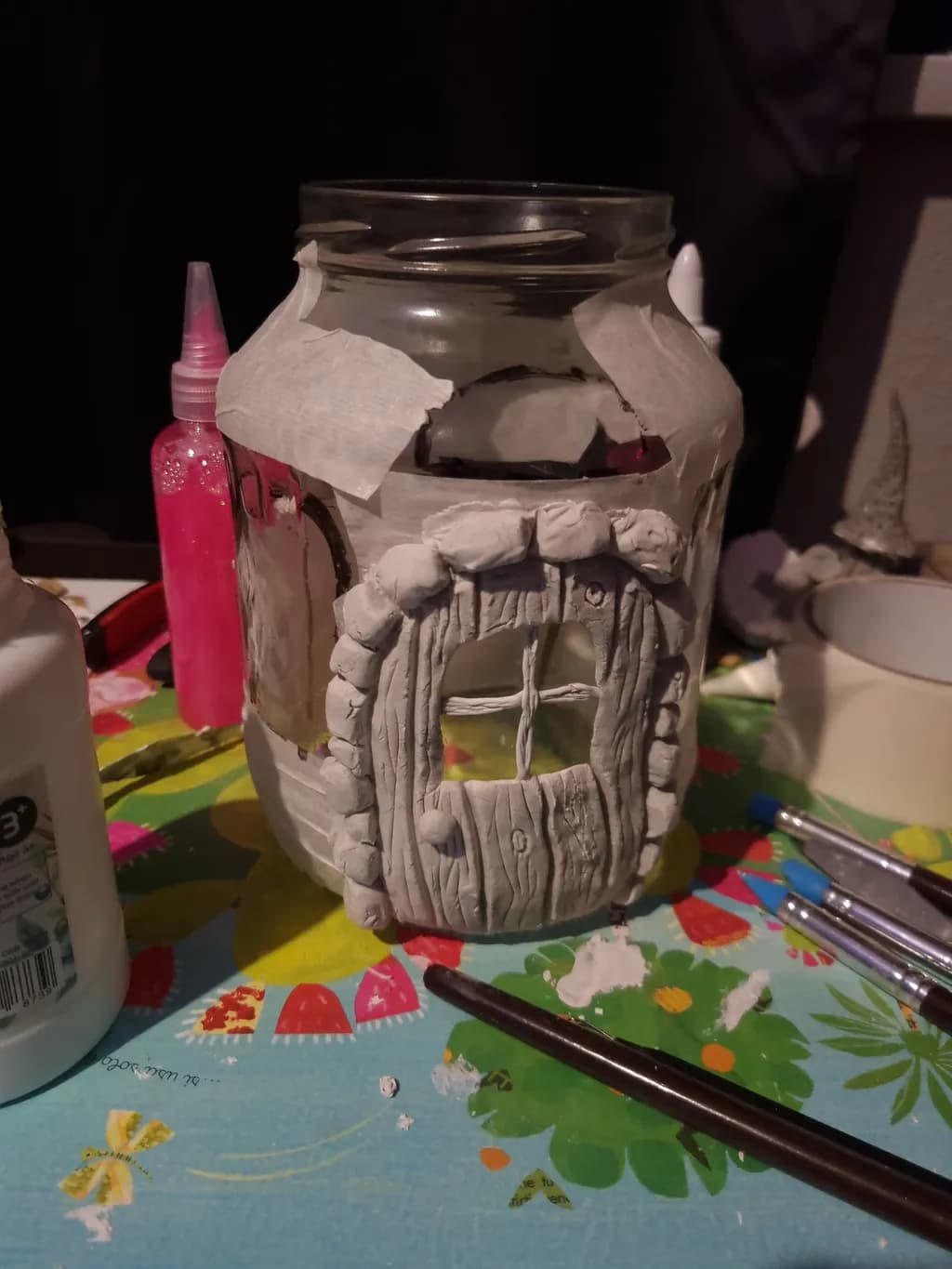 Clay Door Jar Sculpture