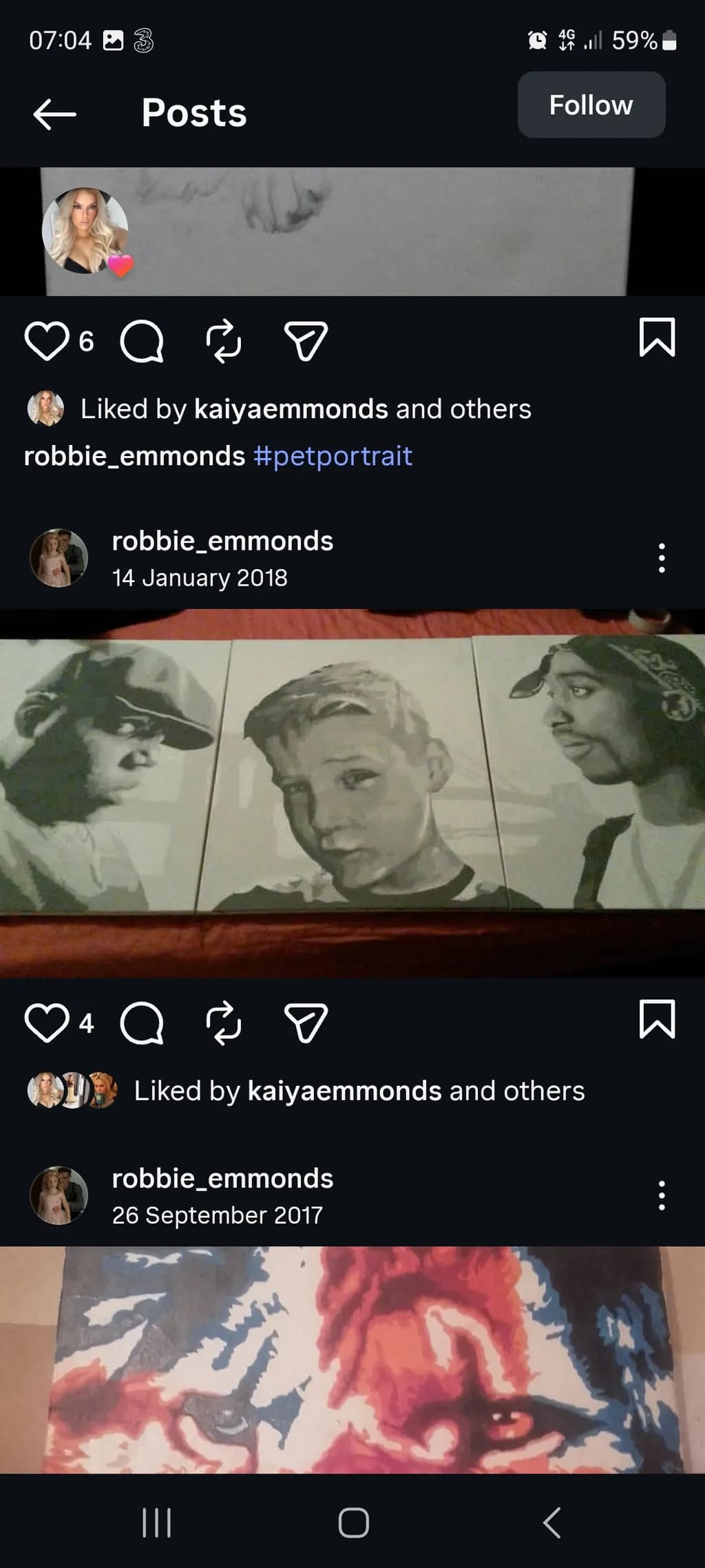 Triple Portrait Study