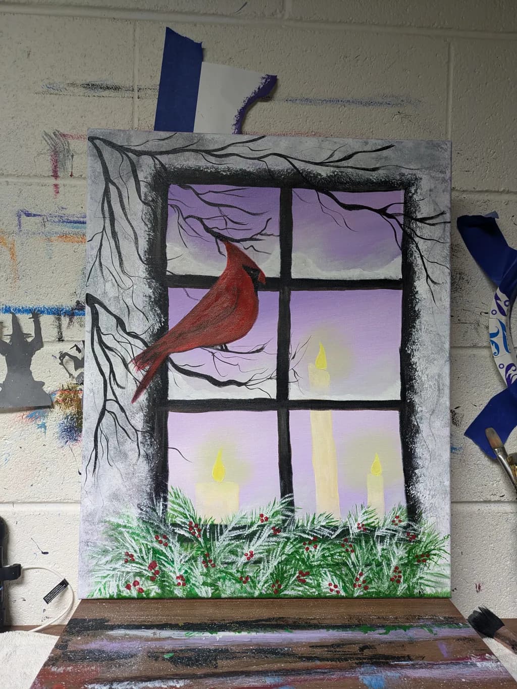 Window Cardinal Scene