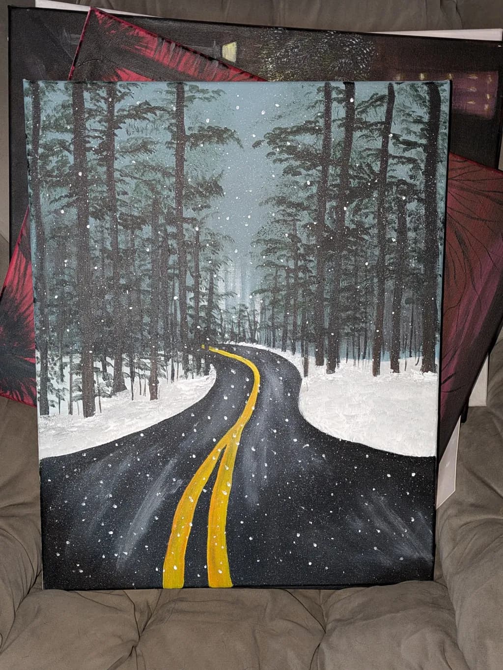 Snowy Forest Road
