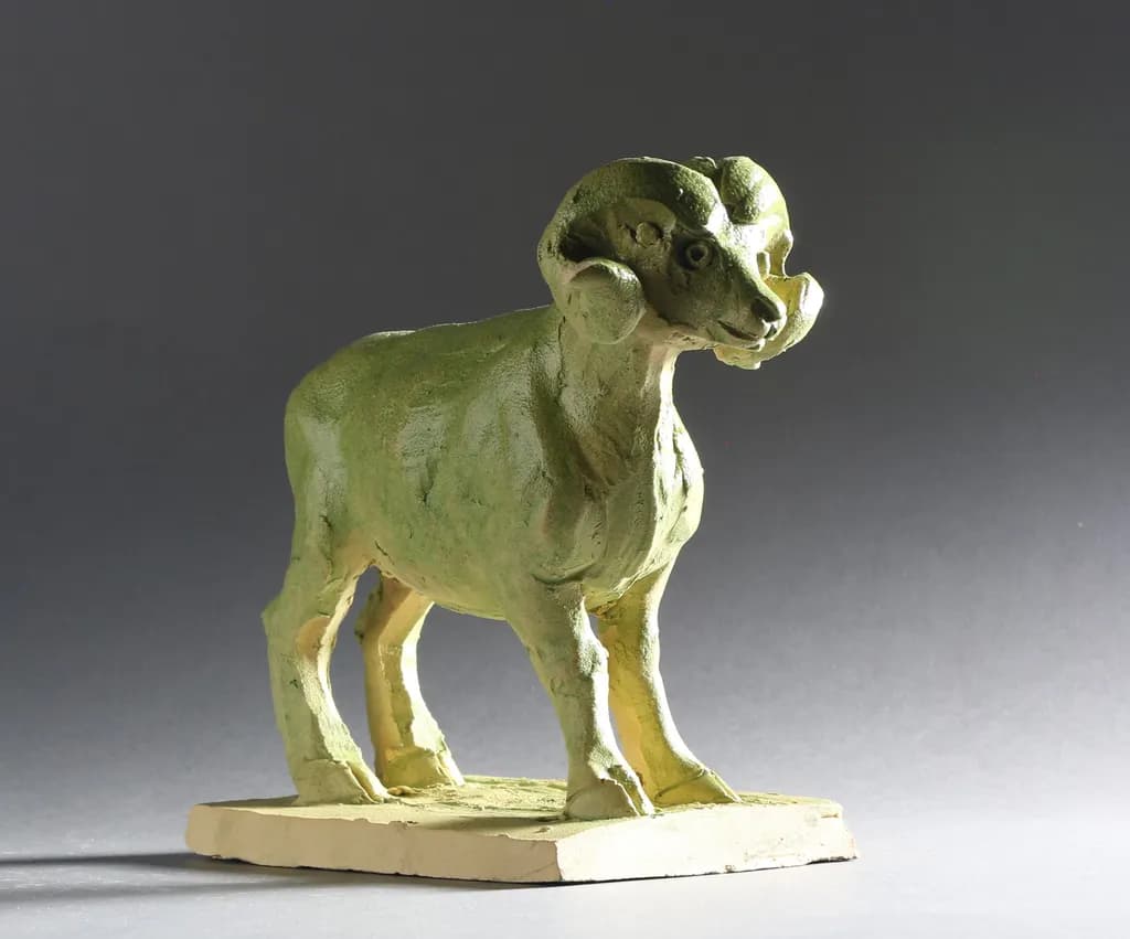 Green Ram Sculpture