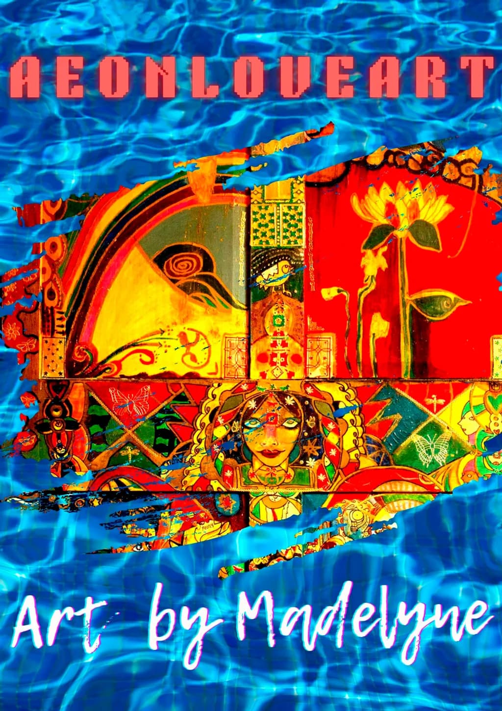 Water and Decorative Face Poster