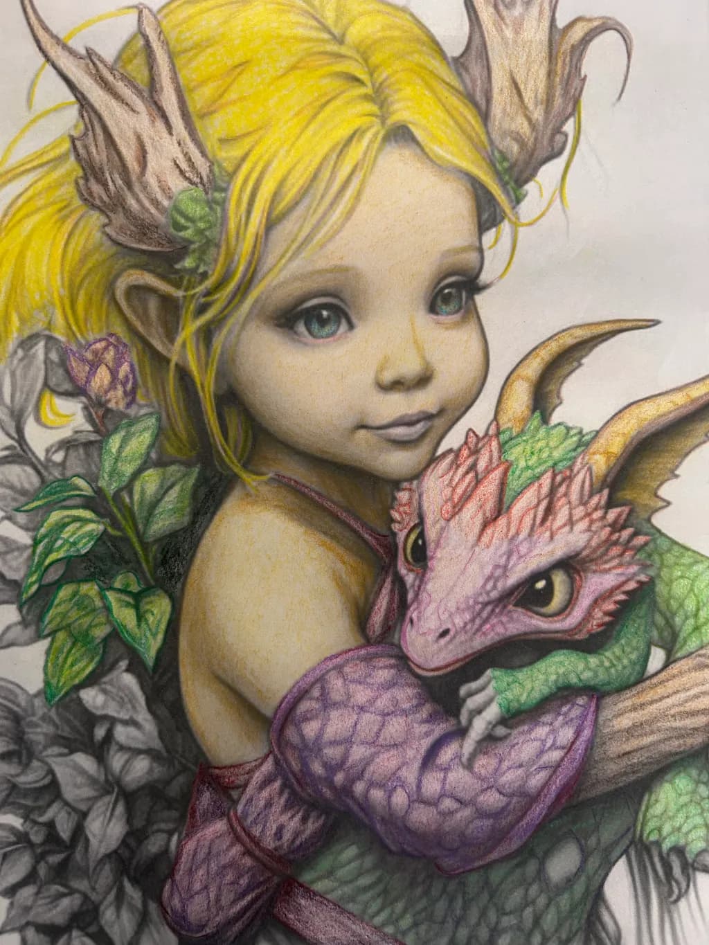 Child and Dragon Embrace