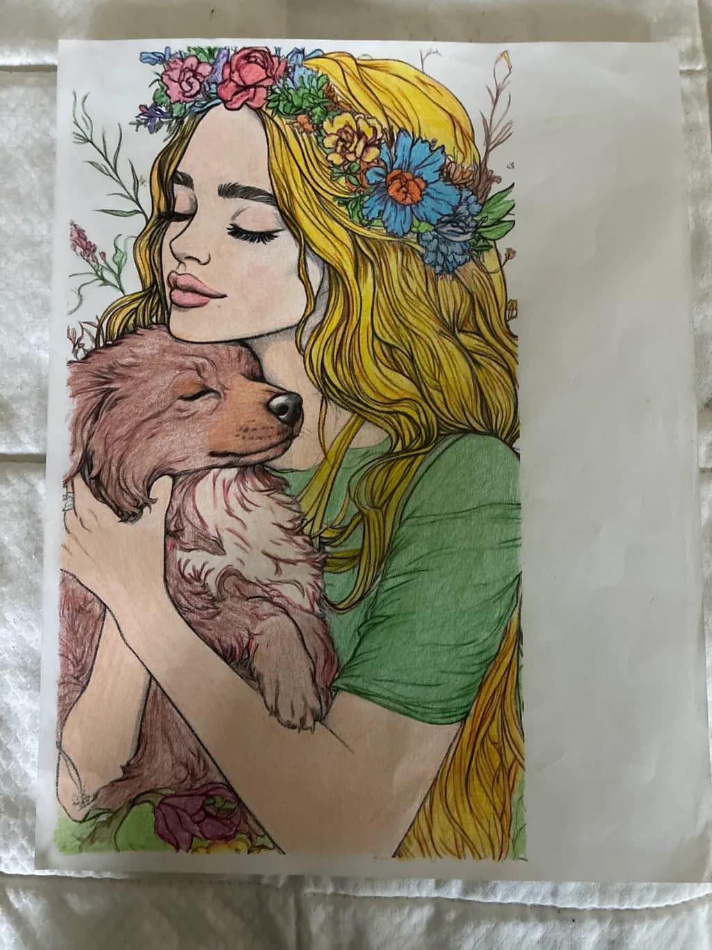 Girl Hugging Dog