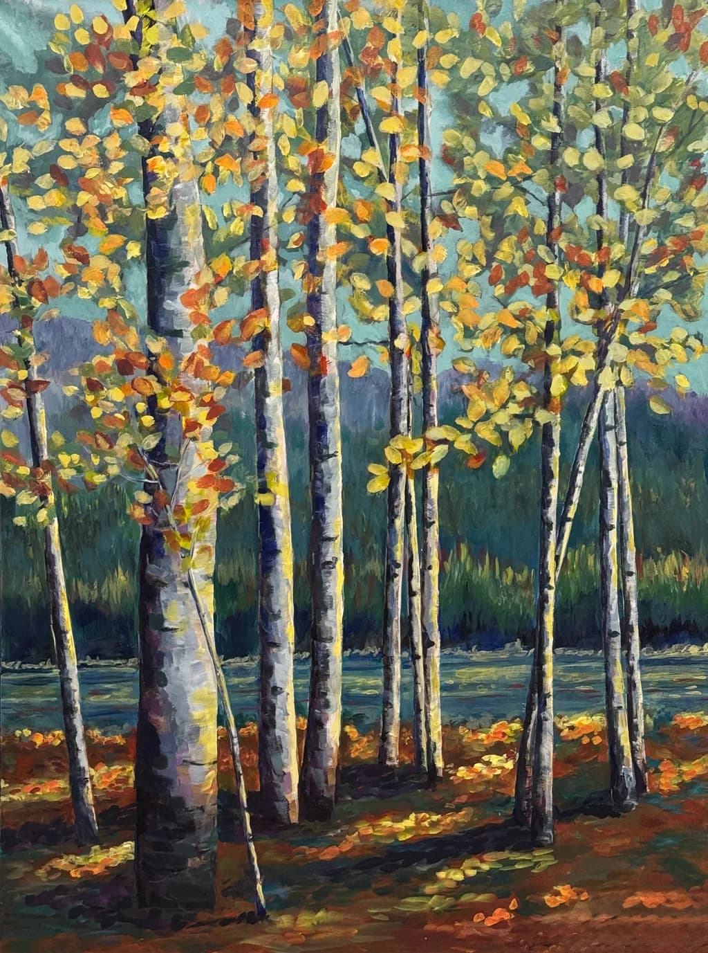 Birch Trees by the River