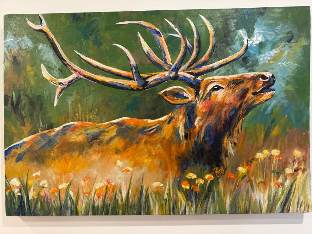 Elk in Wildflowers
