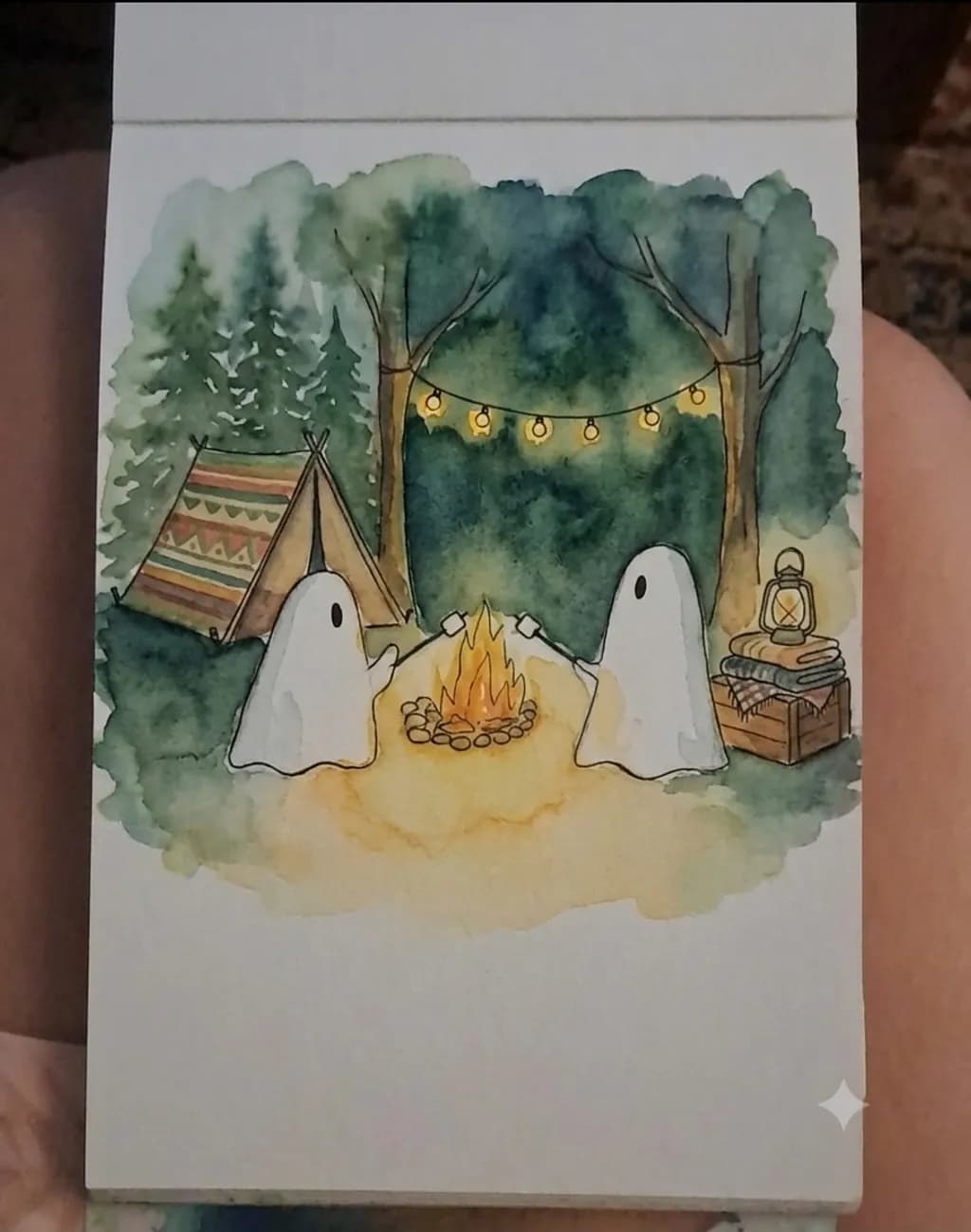 Ghost Campfire in Forest