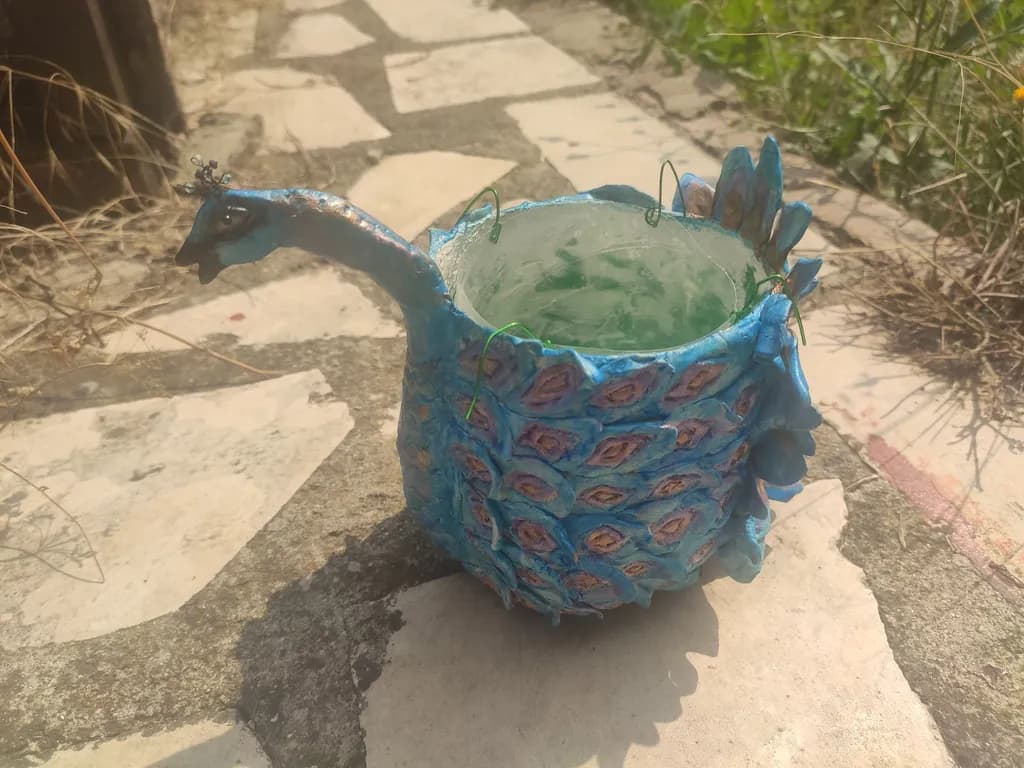 Blue Peacock Vessel