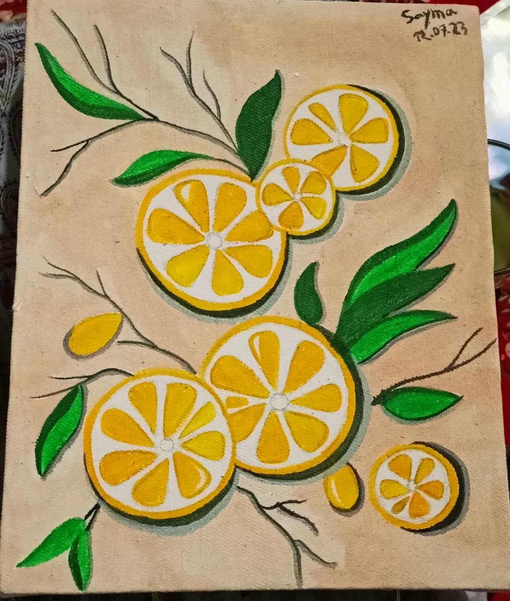 Lemon Slices and Leaves
