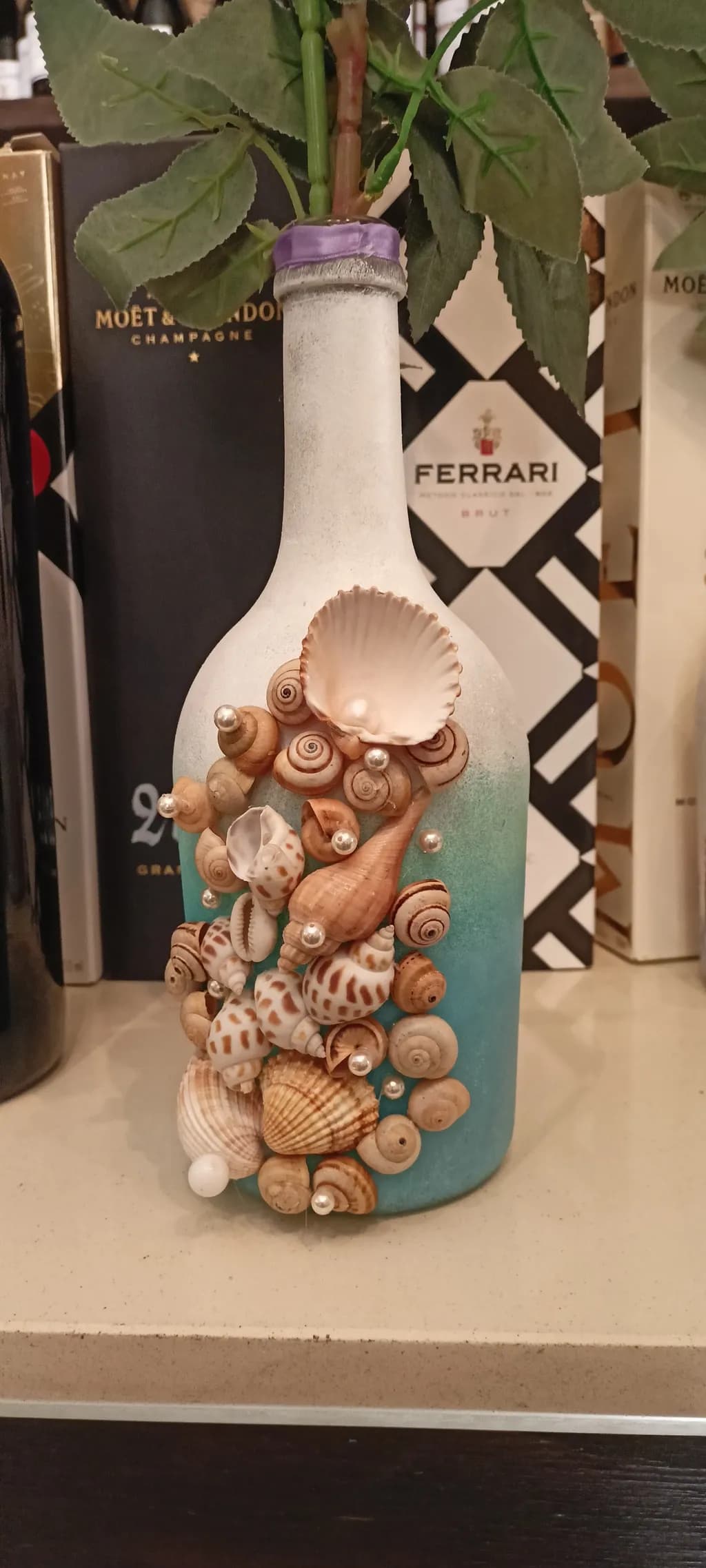 Decorated Shell Bottle