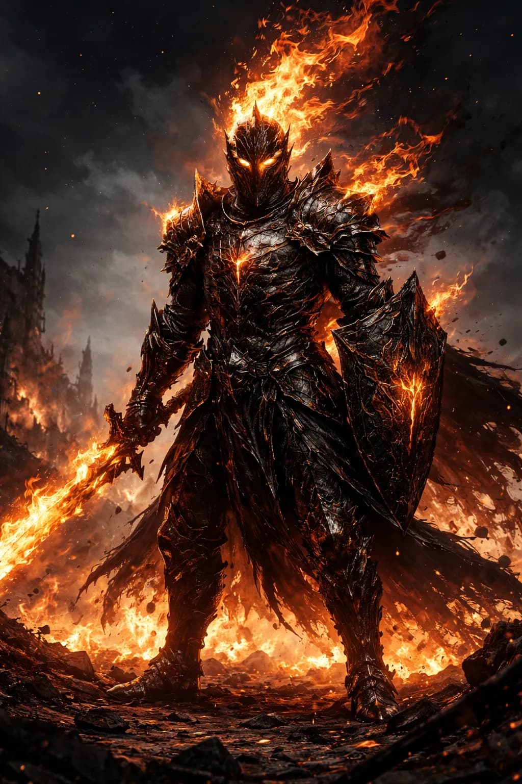 Flaming Armored Warrior