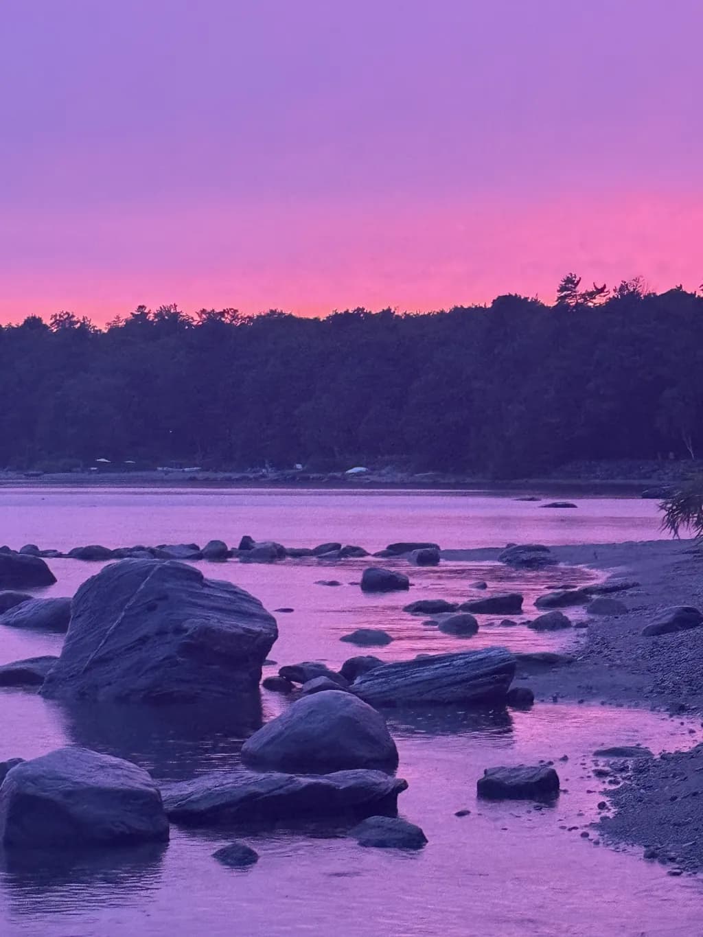 Sunset Over Rocky Shore