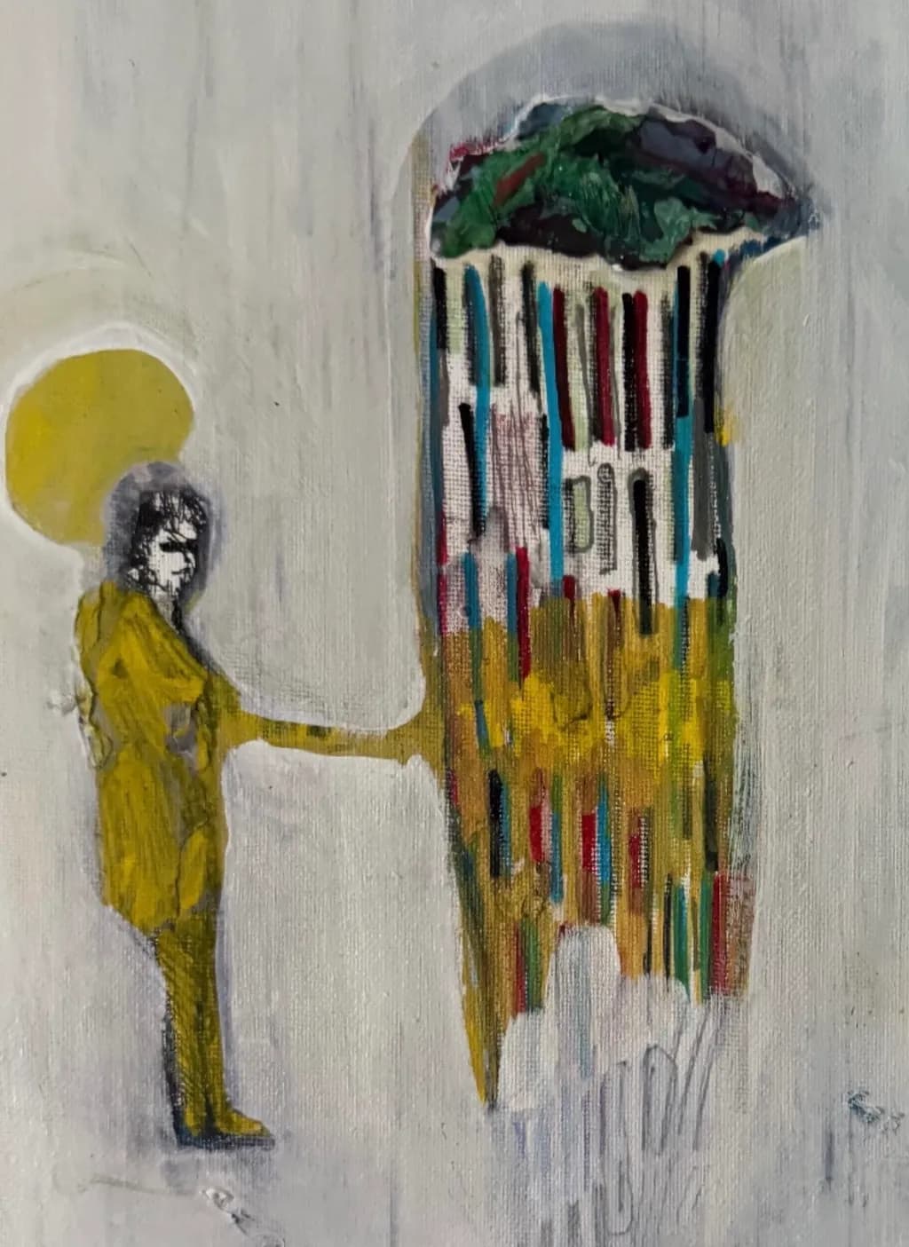 Yellow Figure with Vase