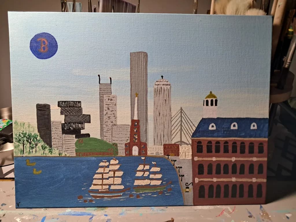 Boston skyline mash-up of old and new.