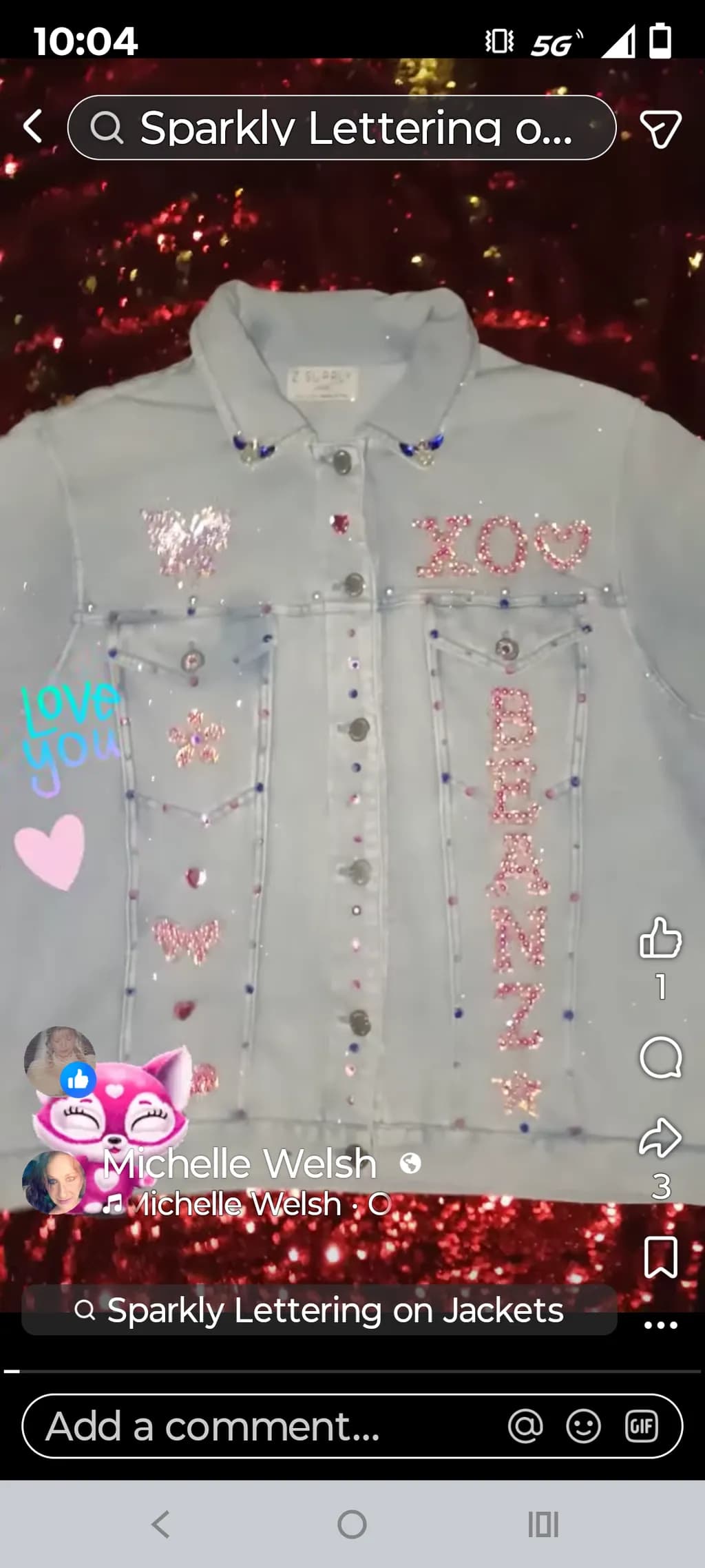 Sparkly Lettering Jacket