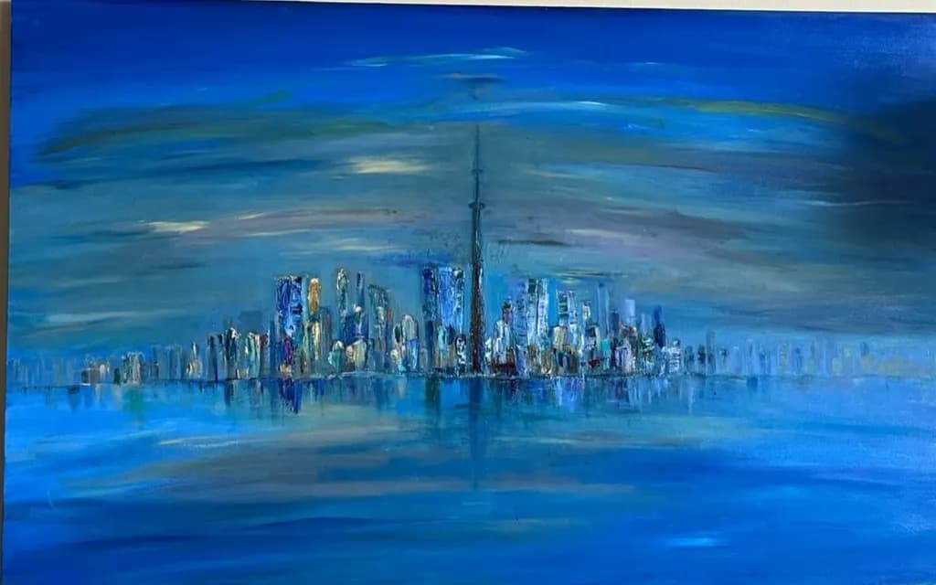 Cityscape Reflection at Dusk