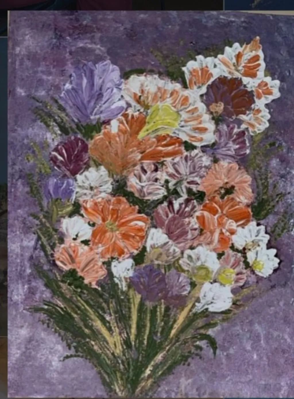 Floral Bouquet on Purple
