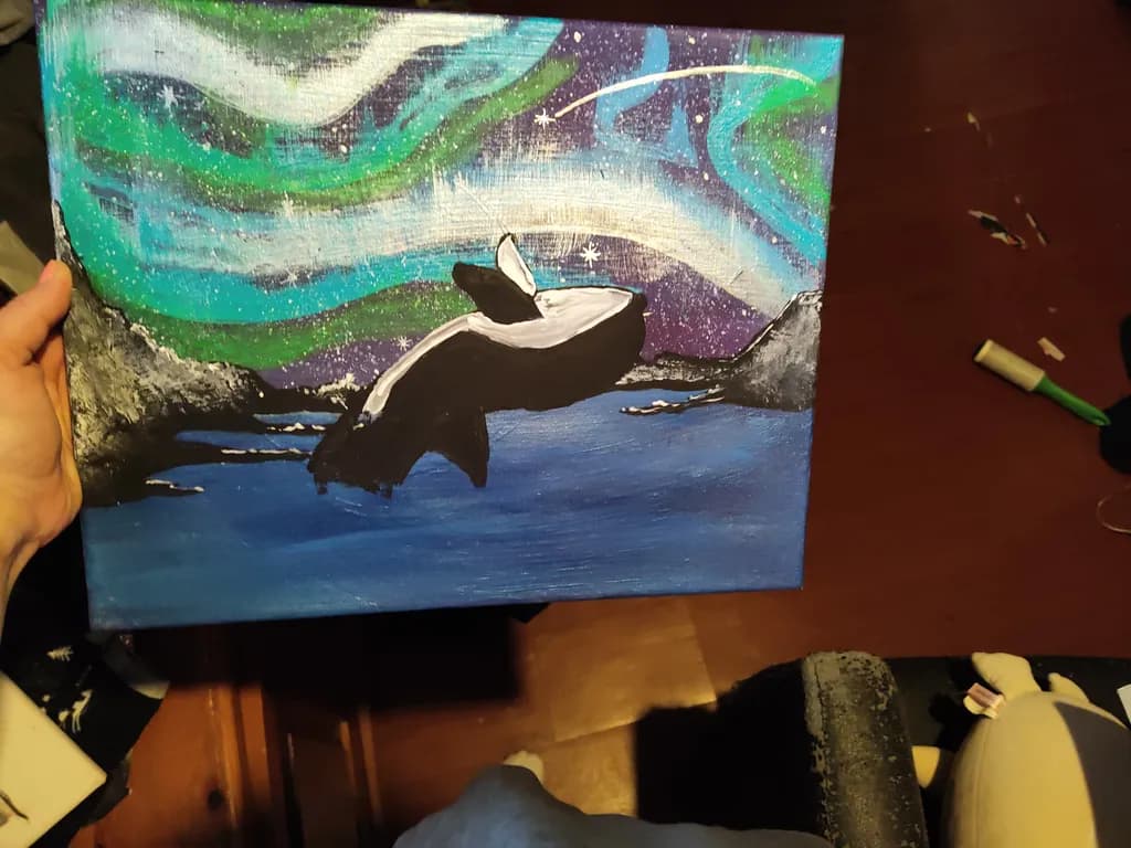 Orca Under Aurora