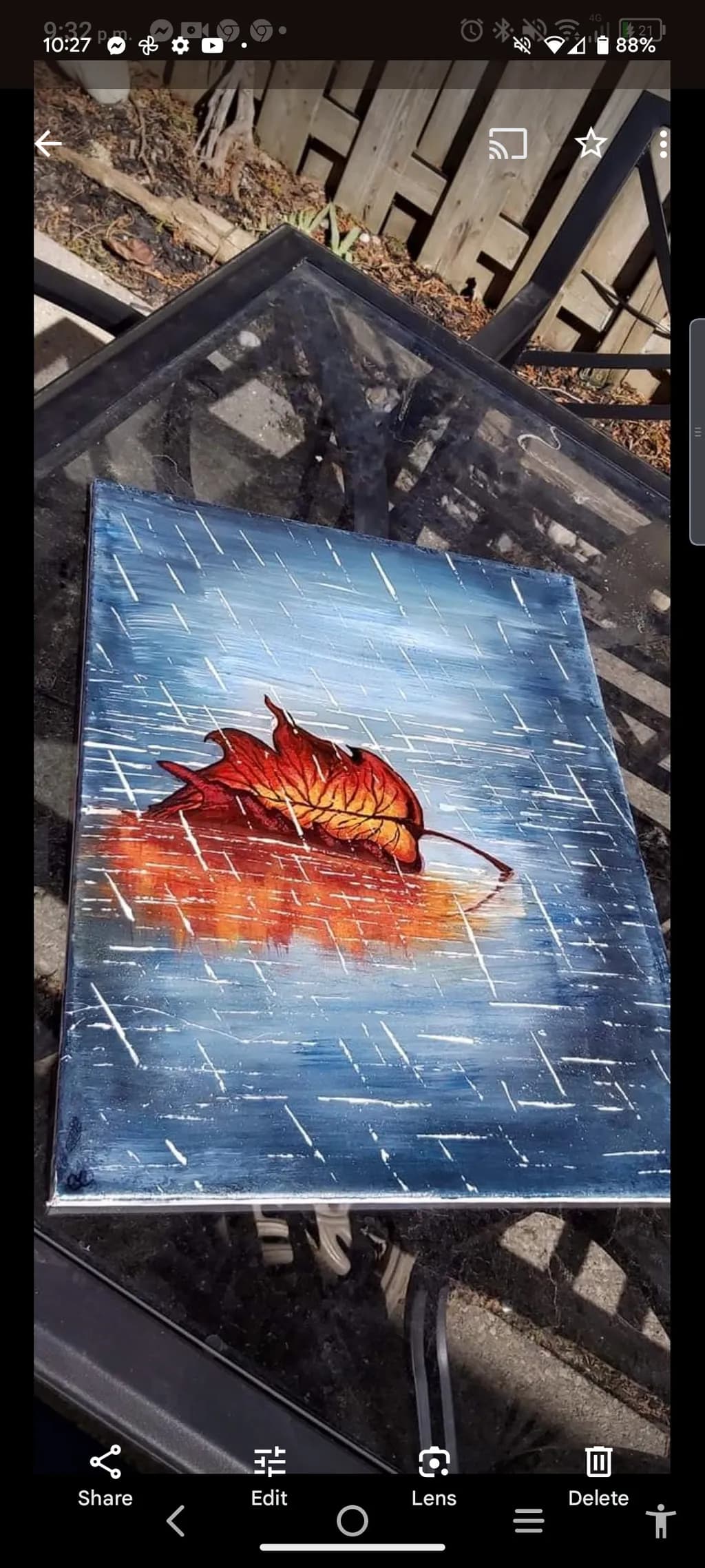 Leaf in Rain