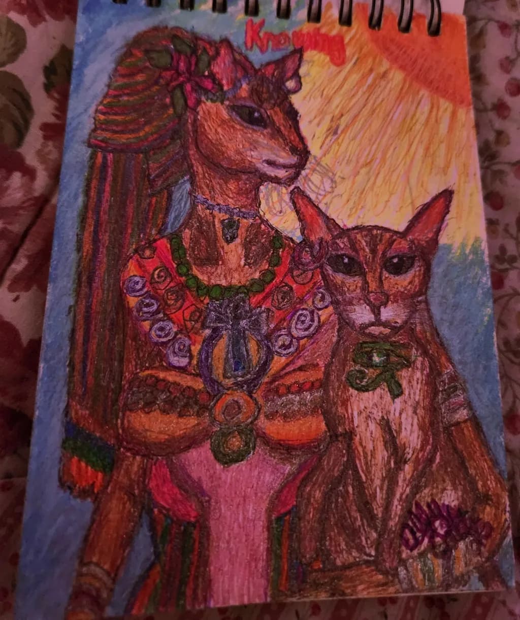 Feline Guardians with Sunbeams