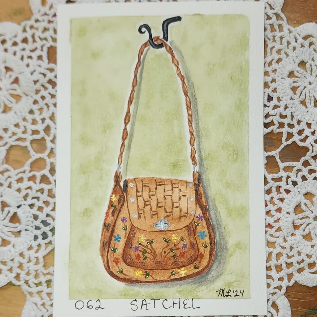 Embroidered Satchel