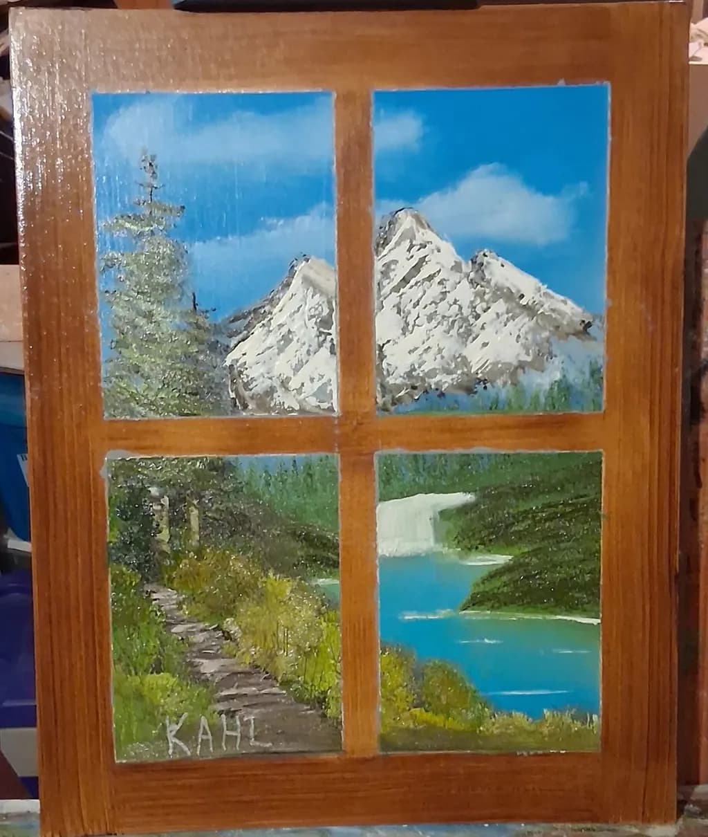 Mountain View Through Window