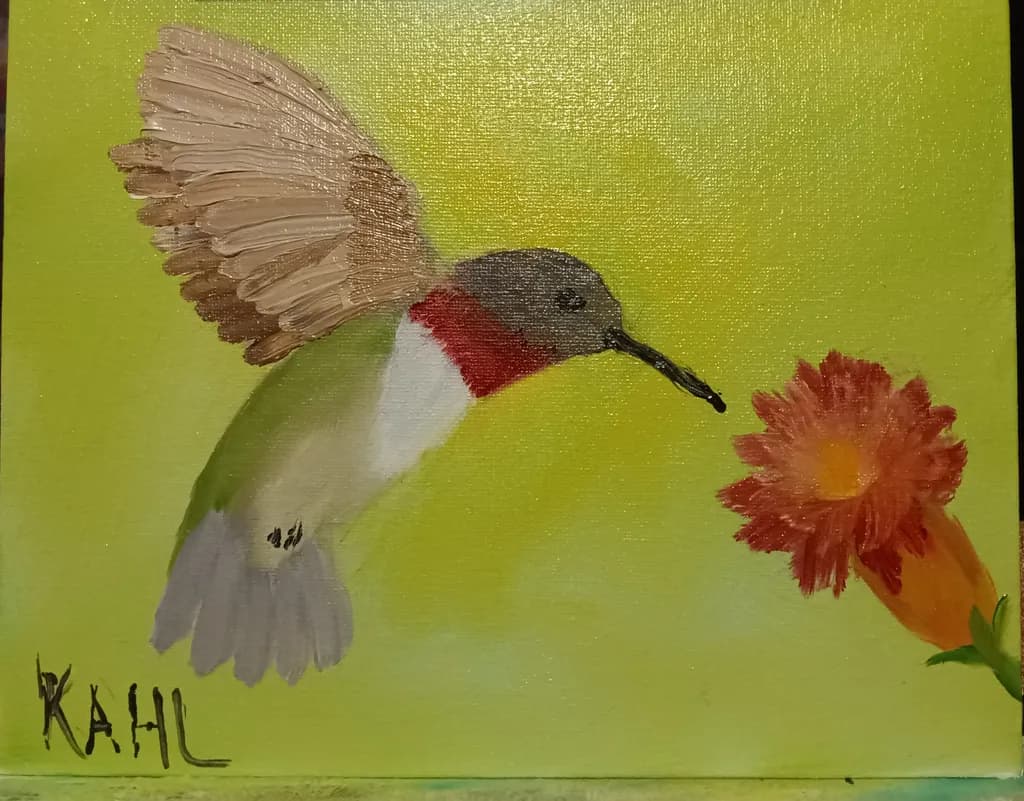 Hummingbird and Flower