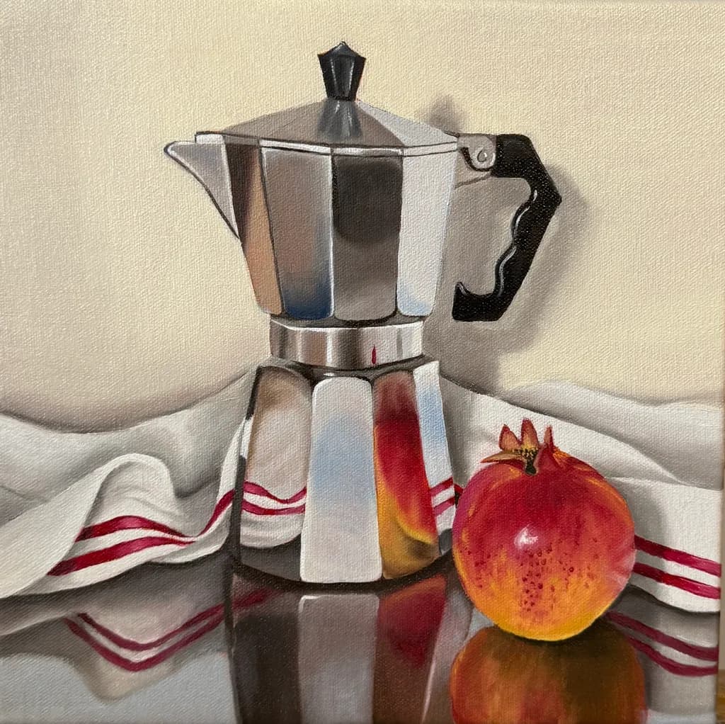 Moka Pot with Pomegranate