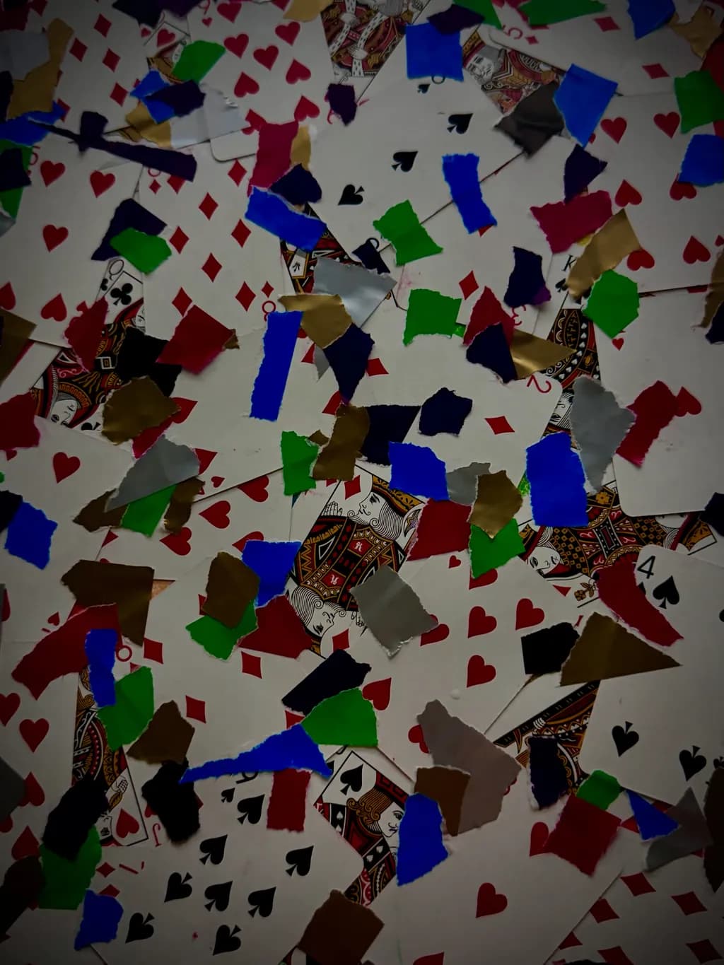 Confetti on Playing Cards