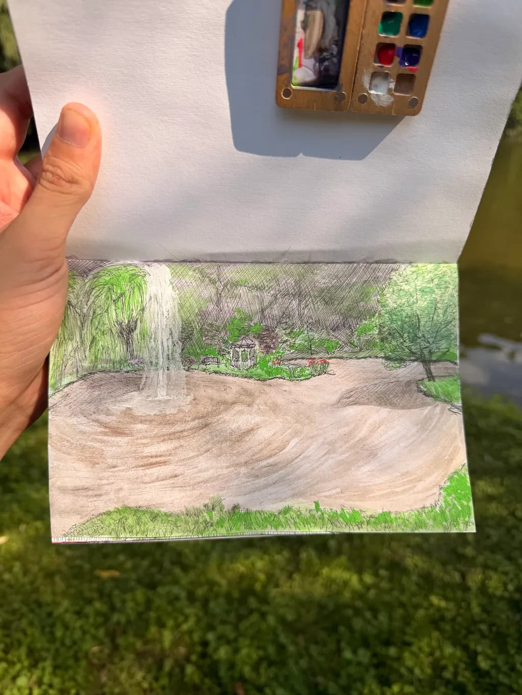 Garden Fountain Scene