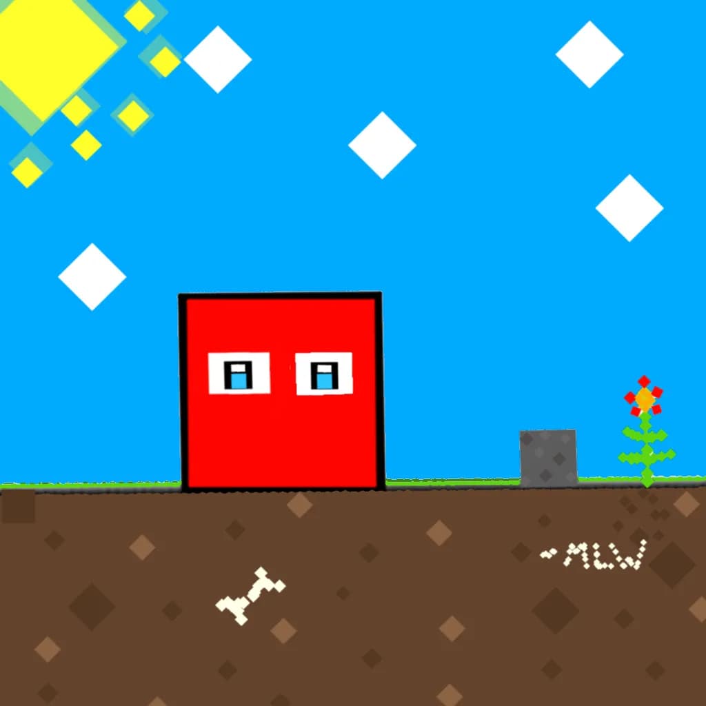 Pixelated Red Cube