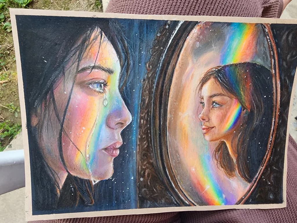 Rainbow Reflection Portrait