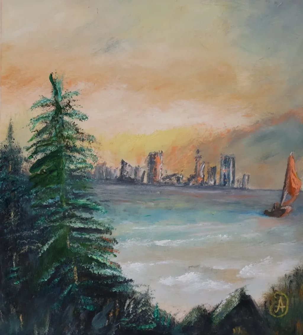 Cityscape Beyond Pines