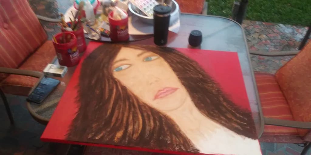 Portrait on Red