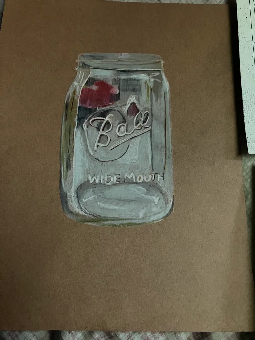Ball Jar with Red Flower
