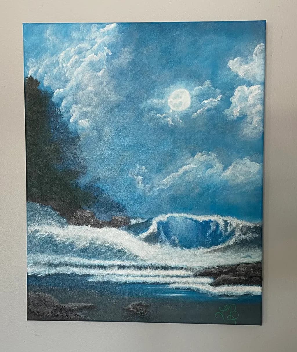 Moonlit Ocean Waves