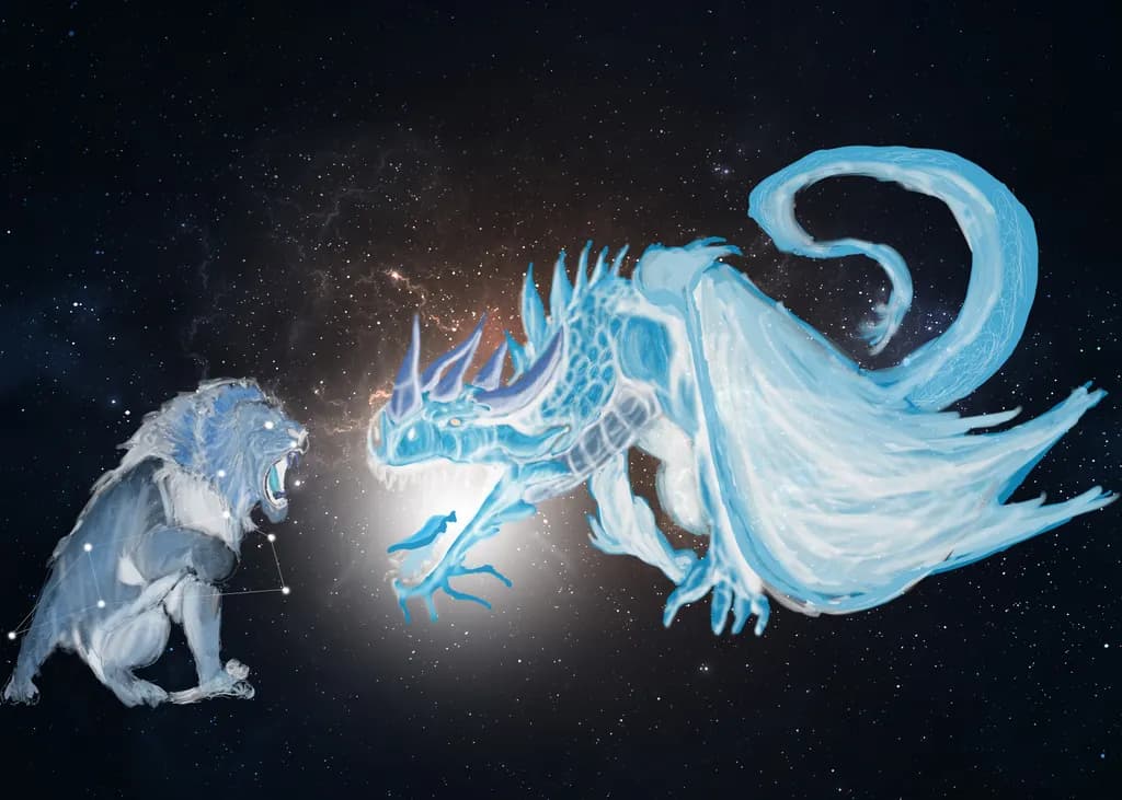Cosmic Lion and Dragon