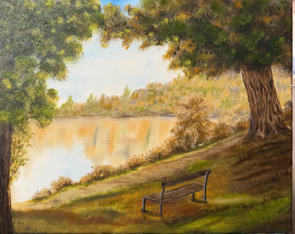 Riverbank Bench View