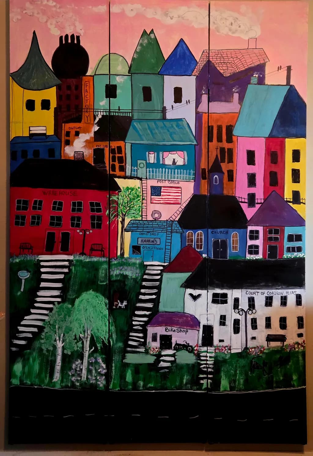 Neighborhood Stairway Cityscape