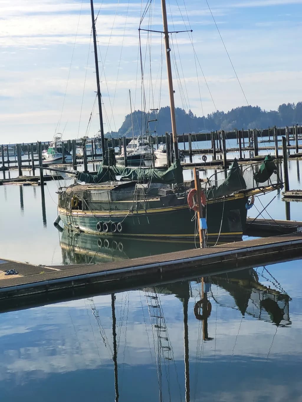 Grn. Sailboat Harbor Reflections 1