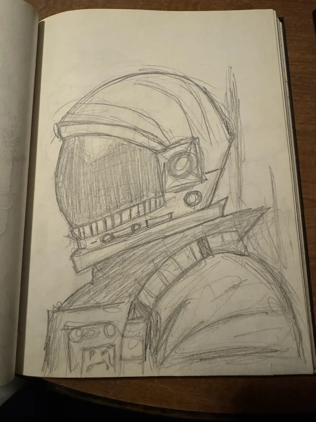 Futuristic Helmet Sketch
