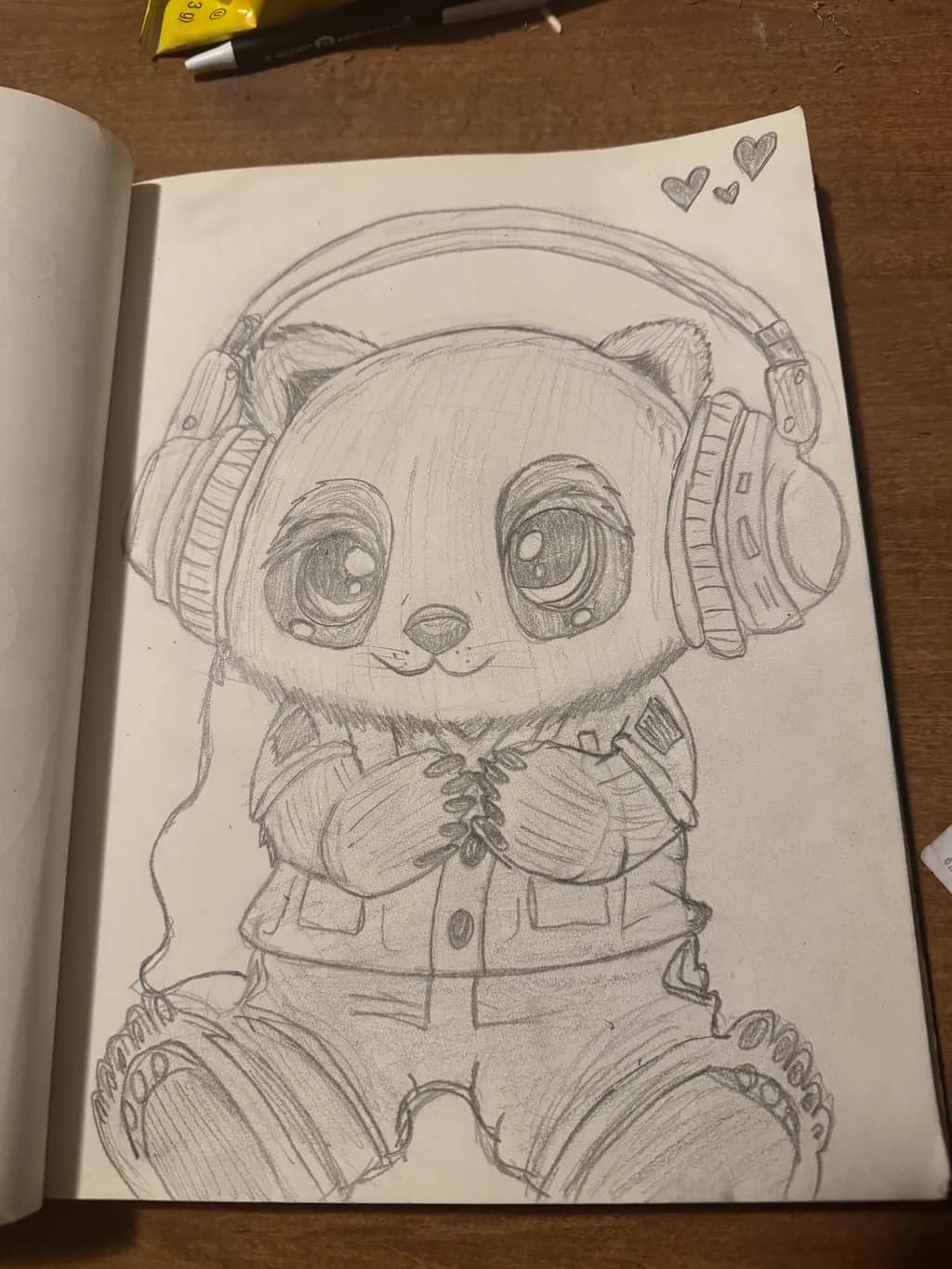 Panda with Headphones