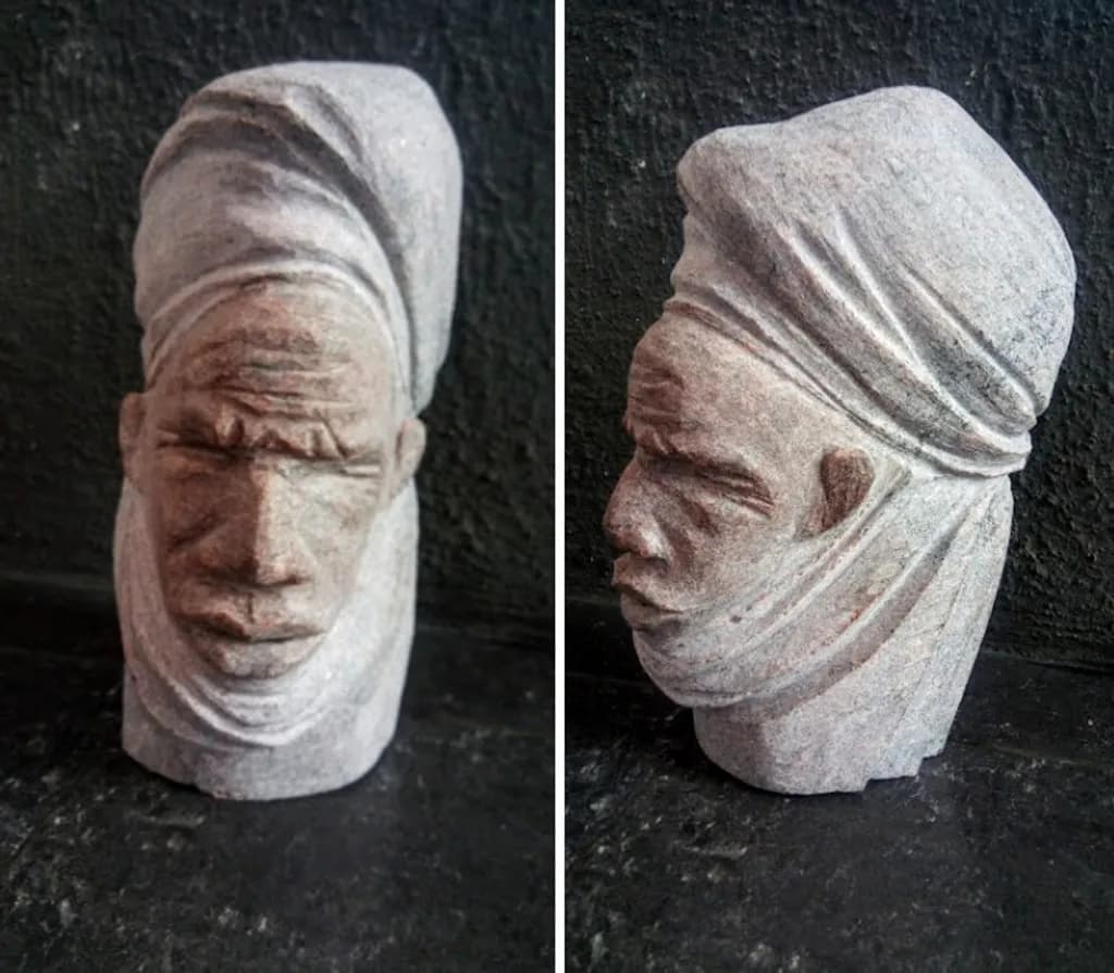 Stone Head Sculpture