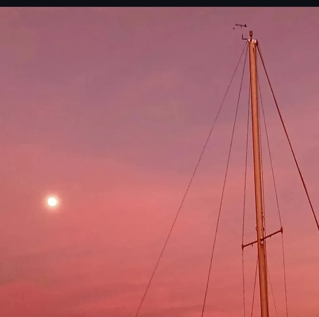 Sailboat Mast at Dusk