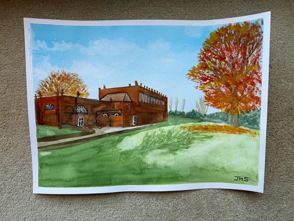 Autumn Trees and Building