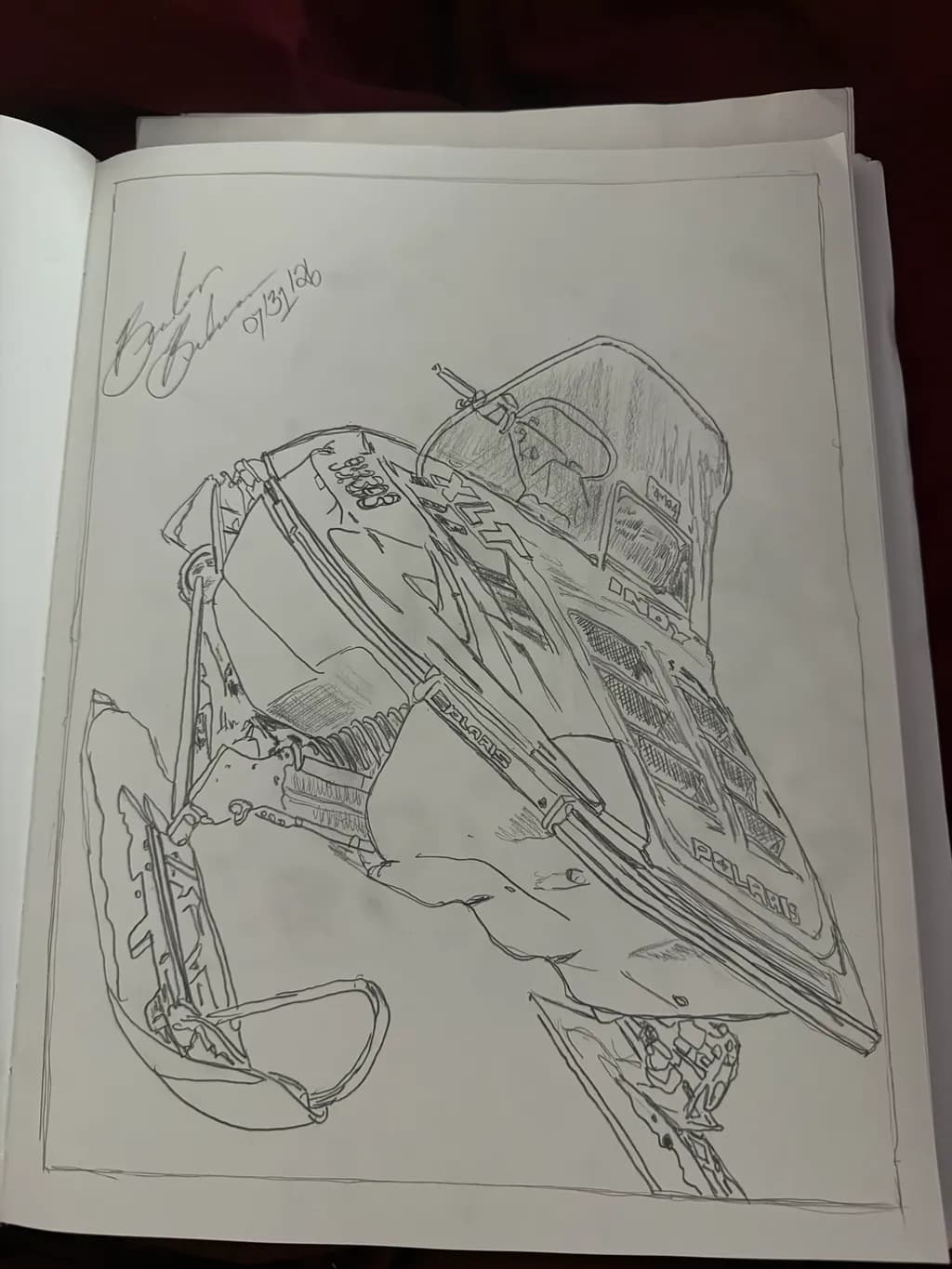 Polaris Snowmobile Sketch