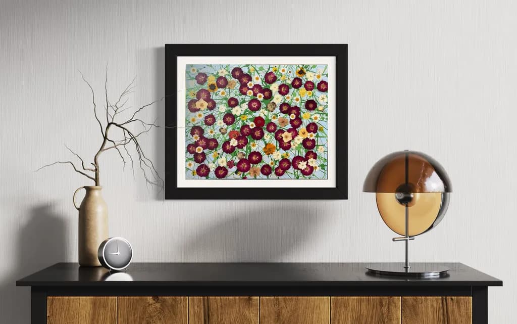 Red and Yellow Flowers Cluster