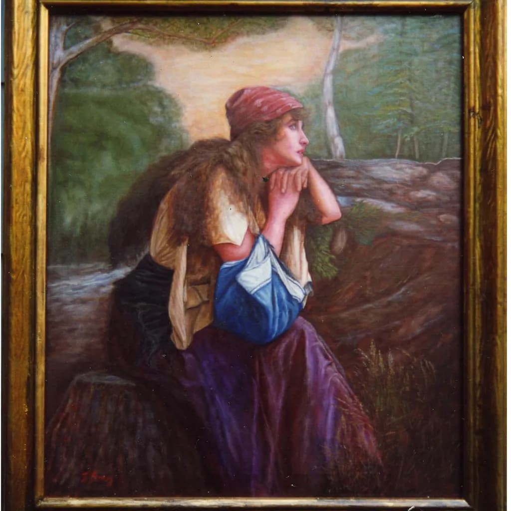 Woman by Forest Stream